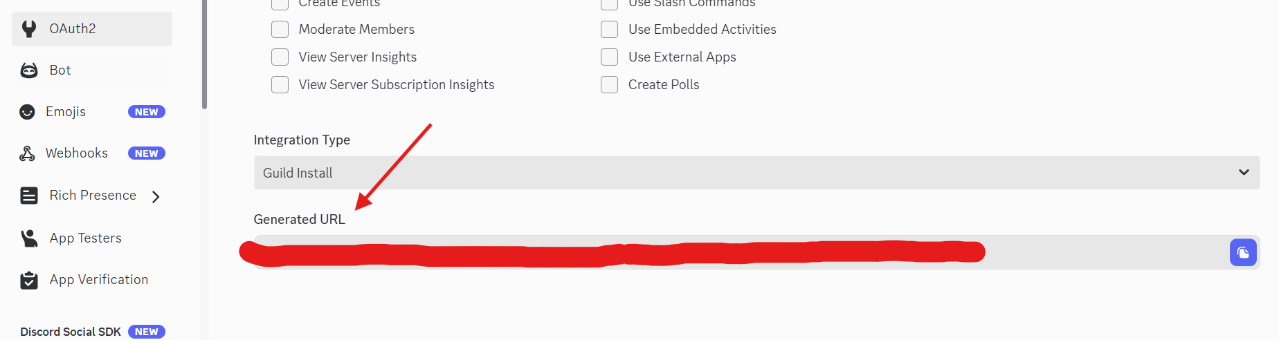 Generated URL location